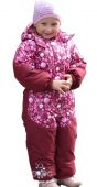 Зимний слитник  Бибон ,рост 110,цвет-серый,розовый горох,одет 1 раз,нам  маловат